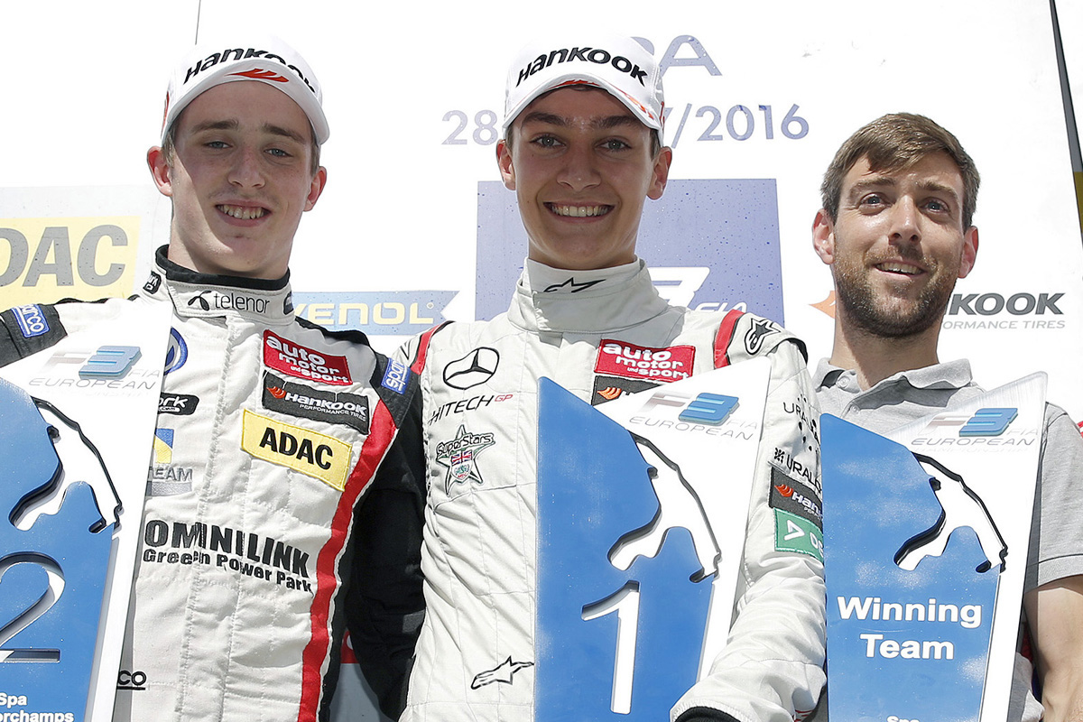 FIA Formula 3 European Championship 2016, Spa-Francorchamp BRDC SuperStar George Russell atop the podium